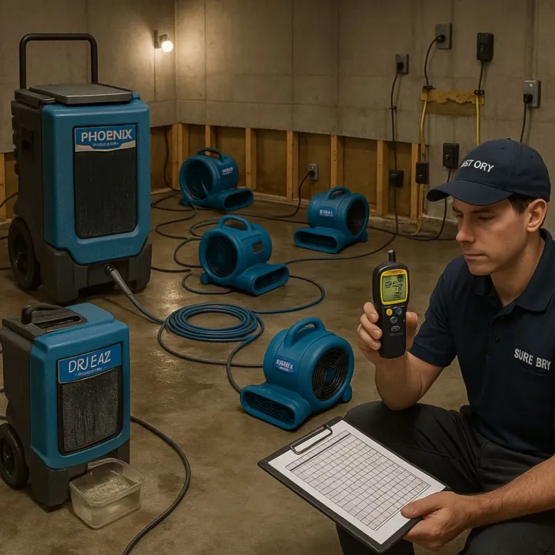 Structural Drying and Dehumidification process in Jackson, MN
